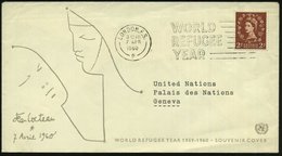 1960 (7.4.) GROSSBRITANNIEN, Maschinen-Werbestempel: LONDON, F.S., WORLD REFUGEE YEAR Auf Passendem Ausl.-Sonderumschlag - Otros & Sin Clasificación