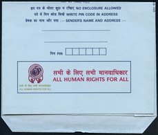 1975 INDIEN, 1,50 R. Ganzsachen-Inl.-Faltbrief Schiff, Blau Mit Rs. Reklamefeld; ALL HUMAN RIGHTS FOR ALL (zweisprachig) - Autres & Non Classés