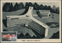 1959 FRANKREICH, 20 F. UNESCO-Gebäude Paris + Sonderstempel: PARIS, UNESCO, JOURNEES DES TIMBRES DES NATIONS UNIES (UNES - Sonstige & Ohne Zuordnung