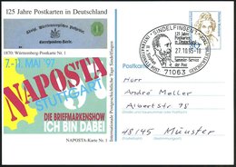 1995 (27.10.) 71063 SINDELFINGEN 1, Sonderstempel: 125 Jahre Postkarten.. H. V. Stephan (Stephan-Brustbild) Au Passender - Andere & Zonder Classificatie