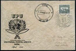 1959 (Apr.) NEPAL, Sonderstempel: U.P.U. NEPAL Auf Passendem Sonderumschlag: UPU-Woche (UNO-Emblem U. Gekreuzte Krummsch - Other & Unclassified