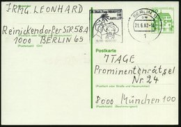 1982 (Juni) 1 BERLIN 11, Maschinen-Werbestempel: 20. Dtsch.-Franz. VOLKSFEST, DIE ANTILLEN (Karibisches Paar, Palme) Bed - Sonstige & Ohne Zuordnung