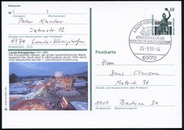 1991 (26.9.) 6970 LAUDA-KÖNIGSHOFEN, 60 Pf. Bild-Ganzsache Bavaria: Die Königshofener Messe... (= Rummelplatz Mit Karuss - Other & Unclassified