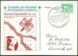 1982 (5.3.) 1020 BERLIN 2, Sonderstempel: Rückstoßprinzip Für Raumfahrzeuge, H. GANSWINDT (1856 - 1934).. , Passende Son - Otros & Sin Clasificación