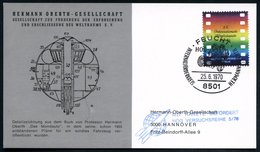 1970 (25.6.) 8501 FEUCHT, Sonderstempel: HOG, INTERNAT. FÖRDERKREIS HERMANN OBERTH (US Mondauto) + Nebenstempel: MIT RAK - Altri & Non Classificati