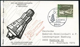 1962 (20.10.) 3501 ZIERENBERG, Sonderstempel: DRG RAUMFAHRTTAG KASSEL (US Mercury-Kapsel) + Roter Nebenstempel: MIT RAKE - Autres & Non Classés