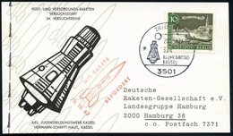 1962 (20.10.) 3501 ZIERENBERG, Sonderstempel: DRG RAUMFAHRTTAG KASSEL (US Mercury-Kapsel) + Roter Nebenstempel: MIT RAKE - Otros & Sin Clasificación