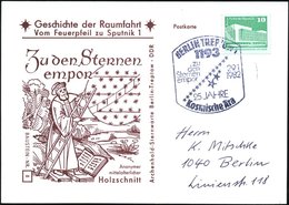 1982 (29.1.) 1193 BERLIN-TREPTOW 1, Sonderstempel: Zu Den Sternen Empor, 25 JAHRE Kosmische Ära (Sternenleiter) Motivgle - Sonstige & Ohne Zuordnung