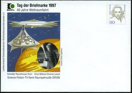 1997 B.R.D., PU 110 Pf. M. Dietrich: Tag Der Briefmarke, 40 Jahre Weltraumfahrt, Science Fiction TV-Serie Raumpatrouille - Altri & Non Classificati