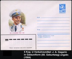 1984 UdSSR, 5 Kop. Ganzsachen-Umschlag, Blau.: Jury A. Gagarin 1934 - 1968 (in Luftwaffen-Uniform) Ungebr. - Sowjetische - Andere & Zonder Classificatie