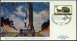 1971 (30.7.) 2 HAMBURG 36, Sonderstempel: APOLLO MIT LUNAR MODULE AUF DEM MOND (Mond-Auto) Auf Color-Sonderkarte Der HOG - Sonstige & Ohne Zuordnung