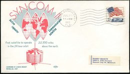 1963 (26.7.) U.S.A., Maschinen-Wellenstempel: CAPE CANAVERAL, FLA. Auf Sonderumschlag: SYCOM II, Commumications Satellit - Sonstige & Ohne Zuordnung