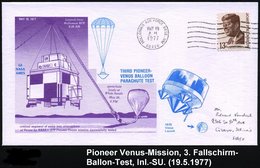 1977 (19.5.) U.S.A., Maschinen-Wellenstempel: HOLLOMAN AIR FORCE BASE MN Auf Sonderumschlag: THIRD PIONEER VENUS BALLOON - Andere & Zonder Classificatie