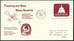 1983 (3.9.) U.S.A., Maschinenstempel: HOUSTON, TX Auf Privat-Ganzsachenumschlag 20 C. Capitol: Tracking And Data Relay S - Andere & Zonder Classificatie