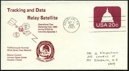 1983 (3.9.) U.S.A., Maschinenstempel: HOUSTON, TX Auf Privat-Ganzsachenumschlag 20 C. Capitol: Tracking And Data Relay S - Sonstige & Ohne Zuordnung