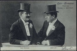 1912 (20.6.) Düsseldorf 1, 1K-Gitter Auf Monochromer Foto-Ak.: Lutz - Hermanns, Modernes Gesangs- U. Spiel-Duett, Bedarf - Andere & Zonder Classificatie