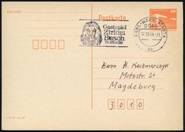 1988 (12.9.) 9040 KARL-MARX-STADT 4, Maschinen-Werbestempel: Gastspiel Zirkus Busch.. (Löwe) Inl.-Karte - Zirkus & Varie - Other & Unclassified