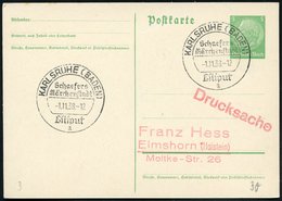 1938 (1.11.) KARLSRUHE (BADEN), Sonderstempel: Schaefers Märchenstadt Liliput (= Zirkus Mit Kleinwüchsigen Menschen) Inl - Andere & Zonder Classificatie