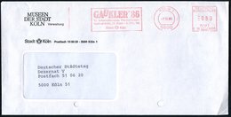 1988 (7.10.) 5000 KÖLN 1, Seltener Absender-Freistempel: GAUKLER'86, 11. Internat. Pantomimen-Festival.., (unten Gelocht - Andere & Zonder Classificatie