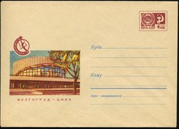 1969 UdSSR, 4 Kop. Ganzsachen-Umschlag, Braun: Wolgograd (ex Stalingrad) Zirkusbau (u. Logo Des Sowjet. Staatszirkus = T - Other & Unclassified