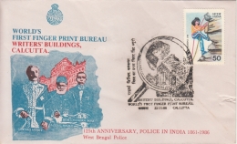 India  1986  125 Years Of Police  World's First Finger Print Bureau  Calcutta   Cover #  11876  D Inde Indien - Police - Gendarmerie