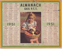 Almanach Des P.T.T 1951 Fillette Aux Poussins - Tamaño Grande : 1921-40