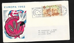 Lettre Illustrée Europa 1962 Circulée Monte Carlo 19/6/1970 N° 823 Et Flamme 4eme Exposition Du Commerce Et Industrie TB - 1962