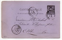 1882--entier Carte Postale  SAGE 10c Noir -cachet TINCHEBRAY - Orne  Et  ALBI--Tarn - Cartes Postales Types Et TSC (avant 1995)