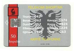 Albania - Tessera Telefonica Da 50 Units T493 - Telekomi Shqiptar - Albania