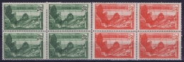 France : Yv Nr  354 + 355  1937  Louvre 4-blocks 1* 354  + 2 * 355 Postfrisch/neuf Sans Charniere /MNH/** - Unused Stamps