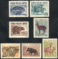 14 ALBANIA: Yvert 549/551 + 597/600, 1961 And 1962 Animales, Complete Sets Of 3 Values Each, Unmounted, Excellent Qualit - Albania