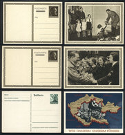 28 GERMANY: 3 Postal Cards With Nazi Illustrations On Back, VF Quality! - Sonstige & Ohne Zuordnung