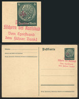 30 GERMANY: 6Pg. Postal Card With Interesting Rose Nazi Mark, VF Quality! - Other & Unclassified