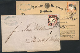 32 GERMANY: Folded Cover And Card Used In 1873, Very Nice! - Other & Unclassified