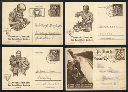 54 GERMANY: 4 Cards Illustrated With Nazi Motifs, Mailed Between 1936 And 1939, Fine Quality! - Sonstige & Ohne Zuordnung