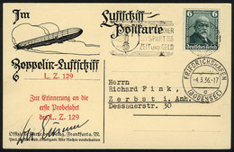 58 GERMANY: Postcard Flown By ZEPPELIN On 4/MAR/1936, Excellent Quality! - Sonstige & Ohne Zuordnung