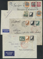 64 GERMANY: 4 Covers Sent To South America Between 1937 And 1939, Nice Postages! - Other & Unclassified