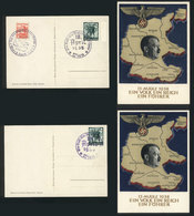 71 GERMANY: 2 Postcards Illustrated With Map Of Germany And Hitler, With Special Cancels Applied In Wien (Austria) On 10 - Altri & Non Classificati