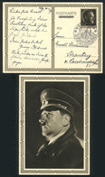 78 GERMANY: Postal Card Illustrated On Back With View Of Hitler With Nazi Cap, Sent From Nünberg To Strasburg On 20/AP/1 - Sonstige & Ohne Zuordnung