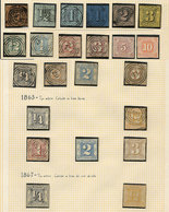 100 GERMANY: Small Very Old Collection On Album Pages, Including Many Stamps Of German States, High Catalogue Value, Ver - Sonstige & Ohne Zuordnung