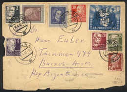 138 EAST GERMANY: Cover Sent From Berlin To Argentina On 16/AP/1952 With Very Nice Multicolor Postage, The Envelope With - Altri & Non Classificati
