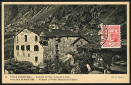 148 SPANISH ANDORRA: Maximum Card Of 13/JA/1953: Casa De La Vall, With Special Pmk ""25 Years Spanish Mail"", VF Quality - Gebruikt