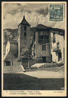 149 SPANISH ANDORRA: Maximum Card Of JUN/1957: Square Of Ordino, VF Quality - Usati
