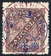 160 ANGOLA: Sc.37, 1894 Provisional 25r. On 2½r., Used, Perf 13½, Excellent Quality, Rare! - Angola