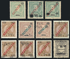 165 ANGOLA: OVERPRINT VARIETIES: 11 Old Stamps With Inverted, Double Or Incomplete Overprints, The General Quality Is Fi - Angola