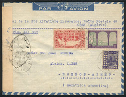 191 ALGERIA: Airmail Cover Sent From Oran To Argentina On 21/AU/1940, Nice Franking And Censor Marks, VF Quality! - Other & Unclassified