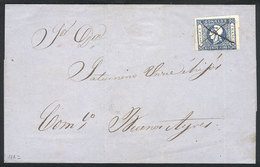 204 ARGENTINA: GJ.17, Franking A Folded Cover Dated ""Crespo 8/JUN/1862"", Pen Cancelled, To Buenos Aires Aires, Interes - Buenos Aires (1858-1864)