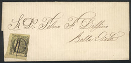 215 ARGENTINA: GJ.6, Yellow, Franking A Folded Cover Dated Mburucuyá 15/MAY/1870, Sent To Bella Vista, Very Fine Quality - Corrientes (1856-1880)