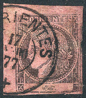 218 ARGENTINA: GJ.12, Brick Rose, Used In Corrientes On 17/JA/1877, Fine Quality! - Corrientes (1856-1880)