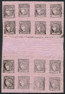 220 ARGENTINA: GJ.16, Dull Rose, Large Block Of 16 Examples (2 Blocks Of 8 With Composition 2, With Gutters), MNH (with  - Corrientes (1856-1880)
